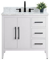 Vanity Art Bathroom Vanity With Sink, White, 36", Single Sink, Matte Black