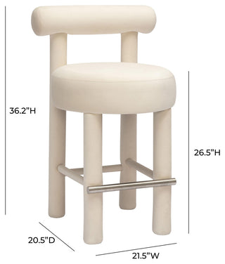 Carmel Cream Velvet Counter Stool