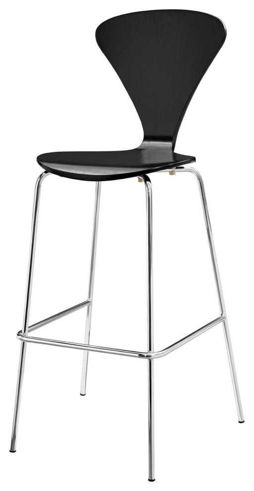 Bar Stool Chair Barstool, Set of 2, Wood, Metal, Black, Modern, Bar Pub Bistro
