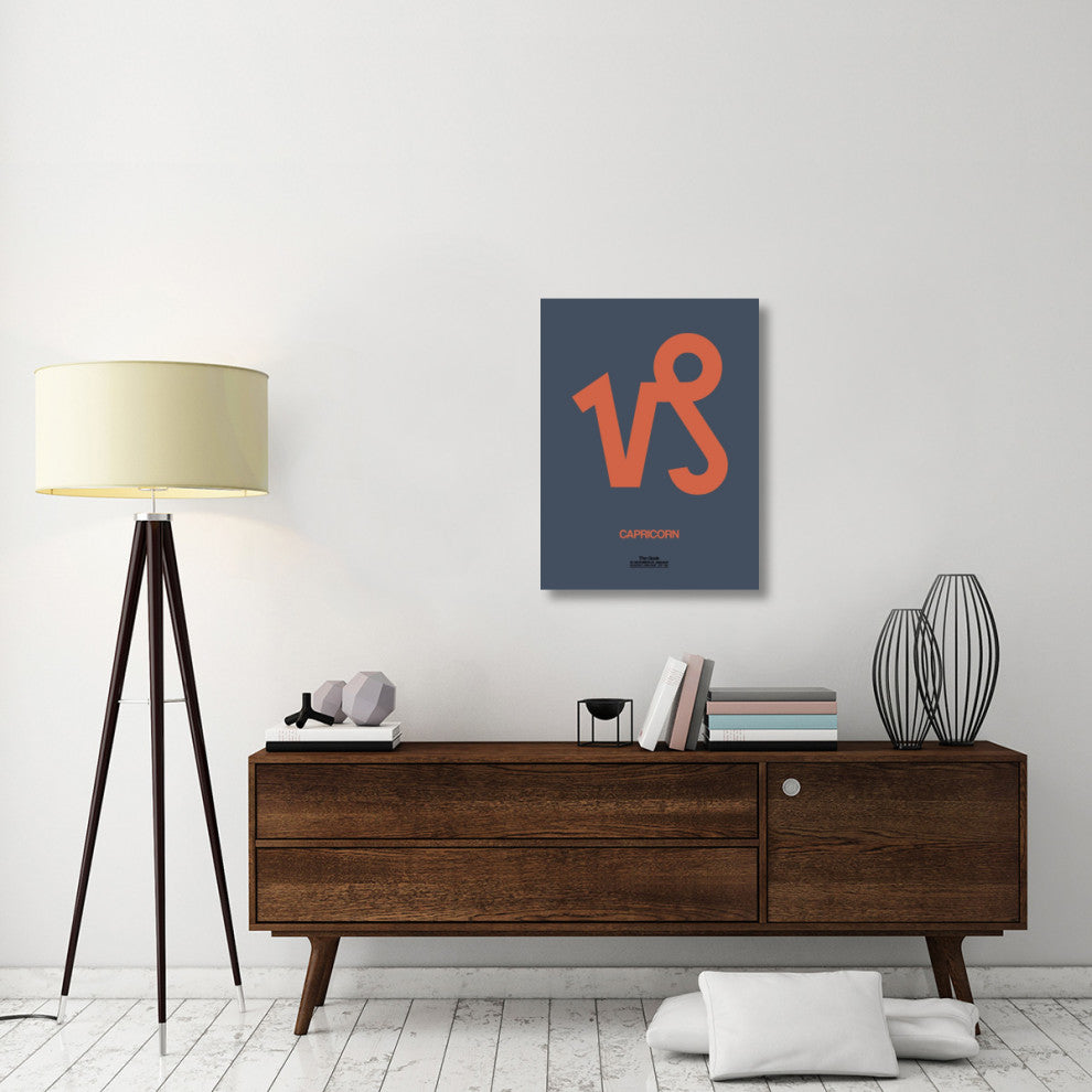 "Capricorn Zodiac Sign Orange" Fine Art Print
