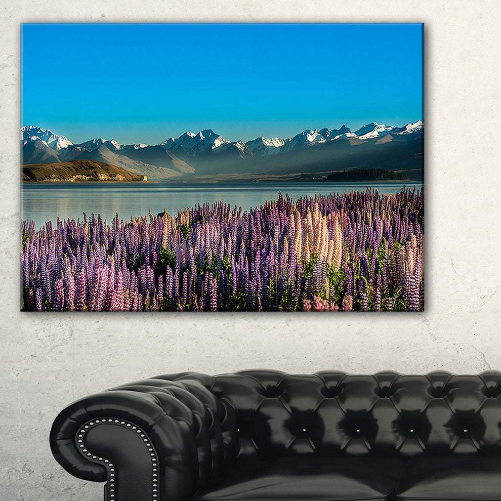 "Incredible Mountains Waters And Flowers" Landscape Art Print Canvas, 40"x30"