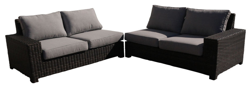 Courtyard Casual St Lucia Silver Oak 2-Piece Loveseat Sectional Set With Cushion
