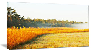 Amazing Yellow Mountain Meadow, Extra Large Landscape Canvas Art, 32"x16"