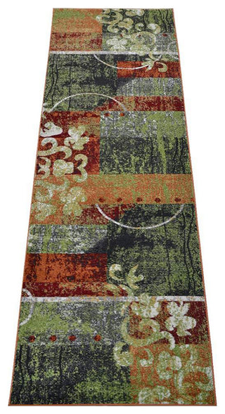 MACHINE MADE HEATSET POLYPROPYLENE AREA RUGS -Multicolor,Contemporary Design, [Runner] 3'2''x10'
