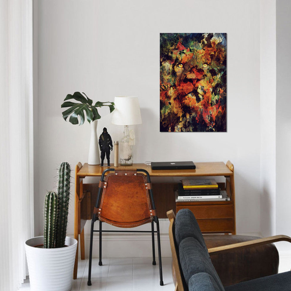 "Watercolor Lion" by Andreas Lie, Canvas Print, 40"x26"