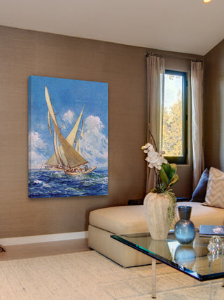 "Sailboats" Painting Print on Wrapped Canvas