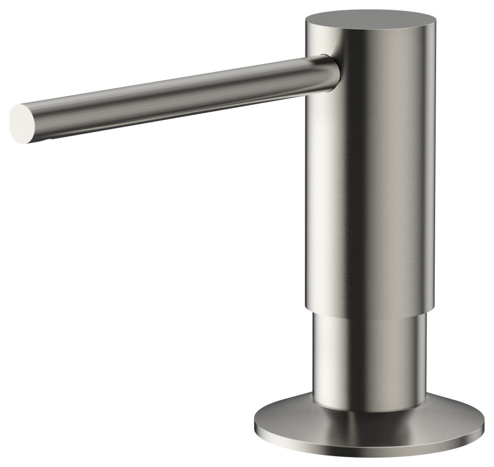 Chrome/Nickel/Black Brass Countertop Soap Dispenser, Large Capacity, Brushed Nickel