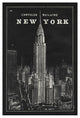 "Blueprint Map New York Chrysler Building Black" Print by Sue Schlabach, 18"x26"