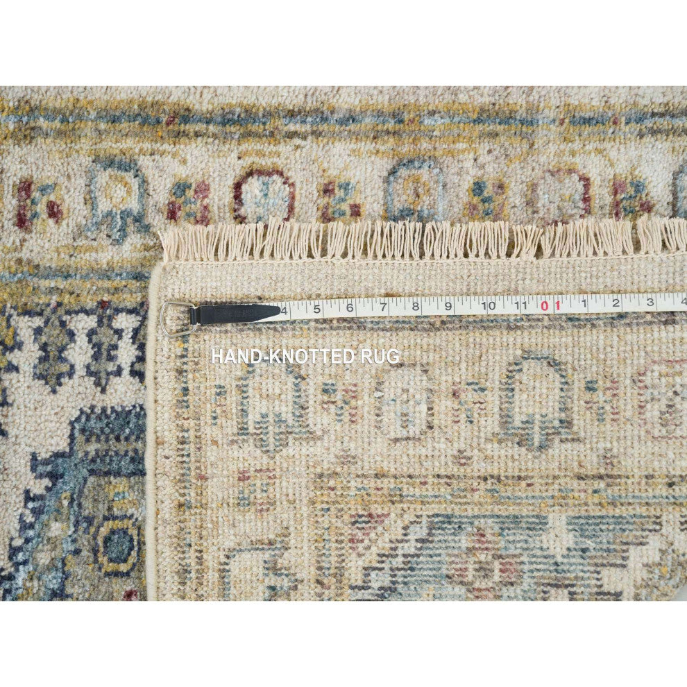 Ivory Hand Knotted Reimagined Persian Viss Design Runner Oriental  2'7"x11'10"