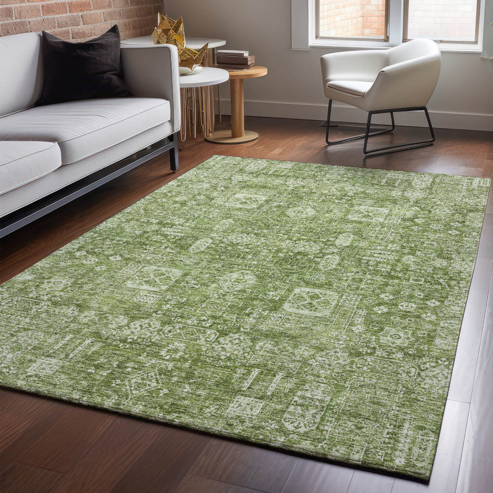 Premium Machine Washable Mayfield AMF637 Aloe 3' x 5' Rug