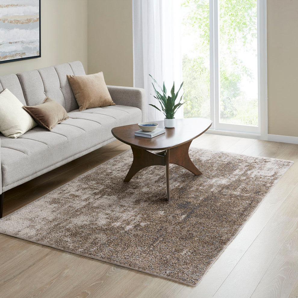 Madison Park Abstract Cozy Shag Area Rug, Brown, Runner