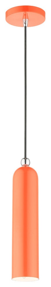 Shiny Orange Mid Century Modern, Minimal, Urban, Scandinavian Pendant