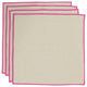 Monogrammed Jute Napkins Pink Trim (Set Of 4), Black Thread, Shelly Font, V