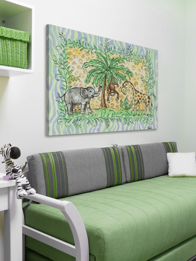 Marmont Hill, "Jungle" by Reesa Qualia Painting Print on Wrapped Canvas, 30x20