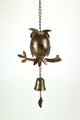 Decorative Metal Owl Mottled Finish Wind Chime Sculpture