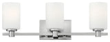 Karlie Bath Three-Light in Chrome With Etched Opal Glass