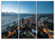 "Brisbane Skyscrapers and Sea Aerial View" Metal Wall Art, 3 Panels, 36"x28"