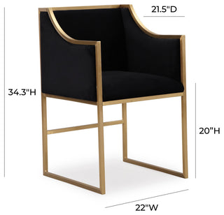 TOV Furniture Atara Black Velvet Gold Chair