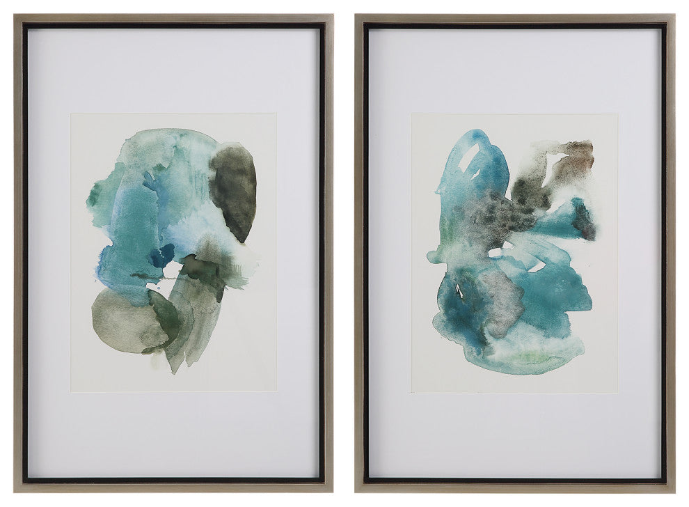 Blueprints Watercolor Prints, Set of 2"