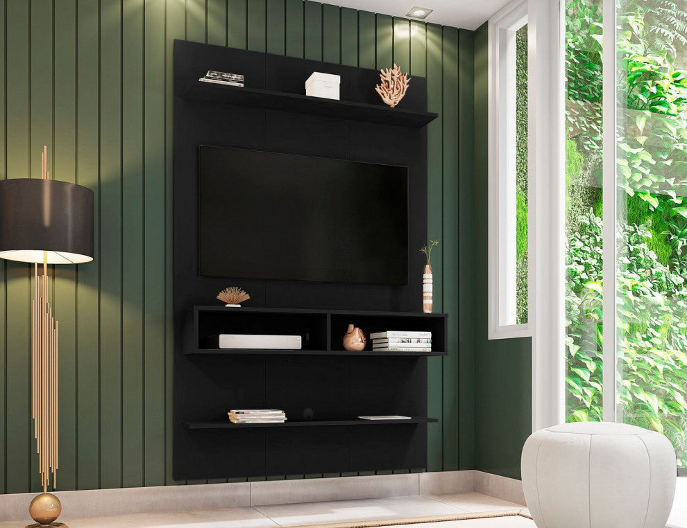 Libra Long Floating 45.35 Entertainment Center in Black