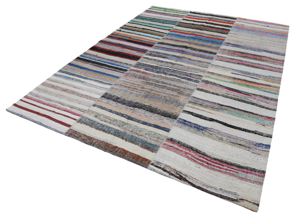 Rug N Carpet - Handmade Turkish 9' 9'' x 13' 2'' Rustic Patchwork Kilim Rug