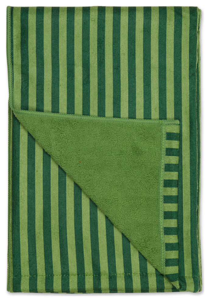 Hunter Green Stripe Embroidered Paw Pet Towel