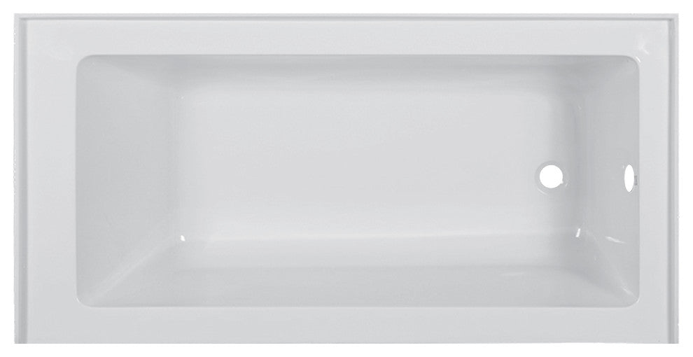 Acrylic Apron Soaking Bathtub, White, 54"x30", Left, Without Drain