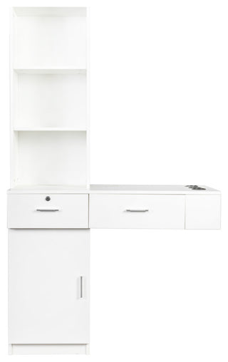 Gewnee simple hair desk, multi-layer storage, White