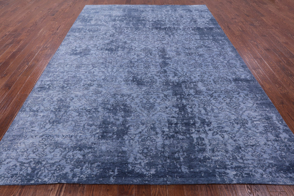 9' 0" X 12' 1" Wool and Silk Modern Hand Knotted Rug Q11764
