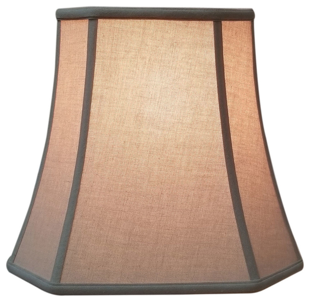 Royal Designs Square Cut Corner Basic Lampshade, Antique Gold, Linen Beige, 9x14