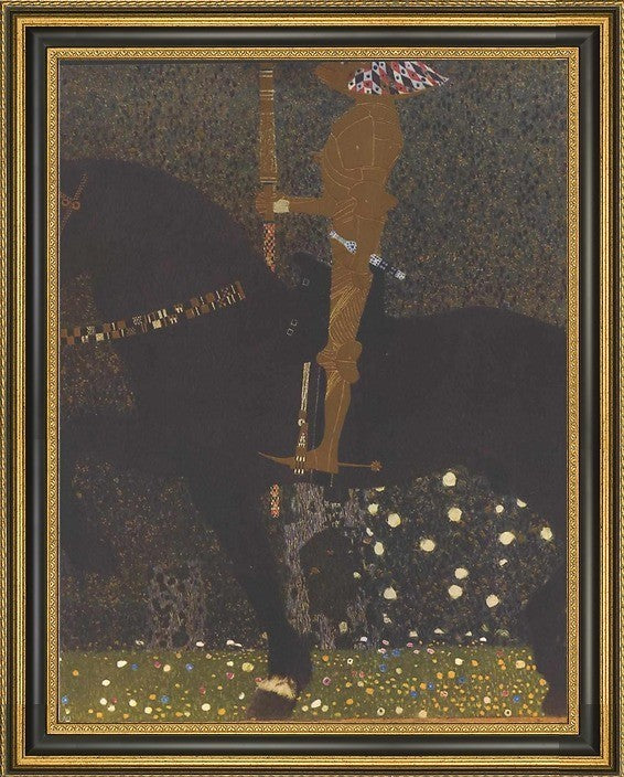 Gustav Klimt the Golden Knight Framed Premium Canvas Print, 18"x24"