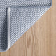 Dash & Albert Herringbone Swedish Blue Handwoven Cotton Rug, Blue, 6' x 9'