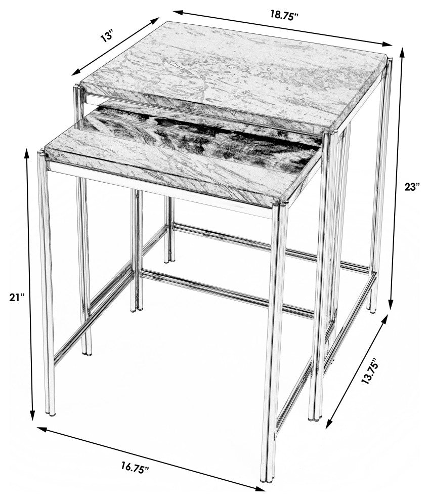 Butler Deguanna Marbel and Metal Nesting Tables