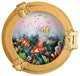 3.5" Polystone Porthole With Fish Oil Painting
