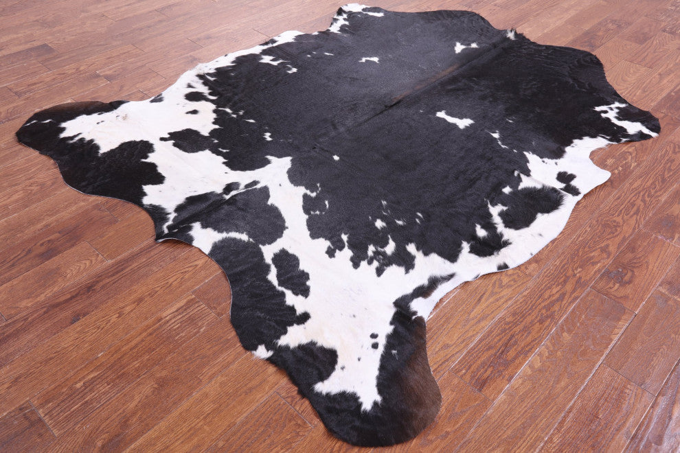 Black and White Natural Cowhide Rug 6' 11" X 6' 1" C2232