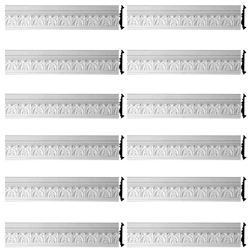 Cornice White Urethane Etienne Ornate Design 12 Pcs   898.5" Length