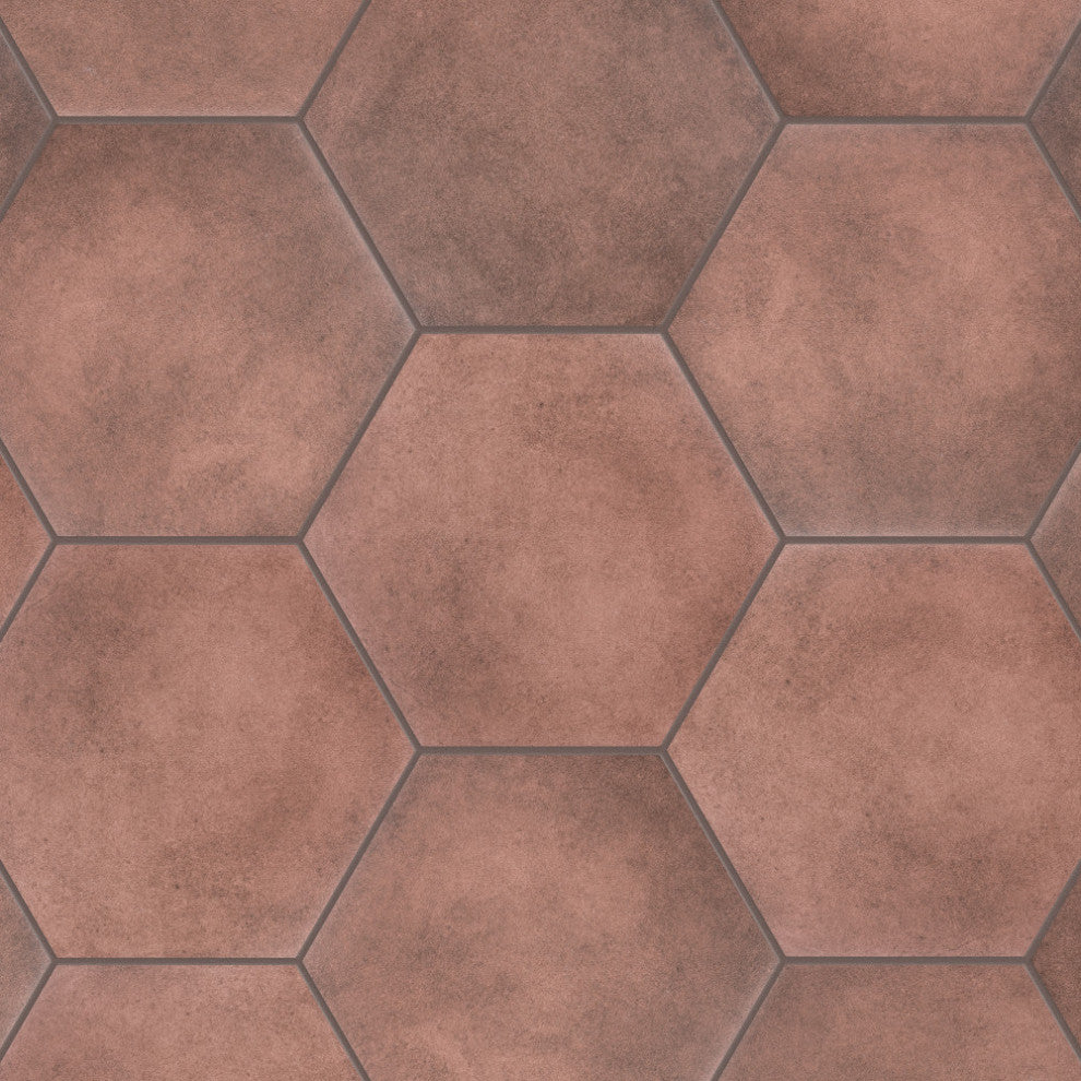 Matter Hex Red Porcelain Floor and Wall Tile