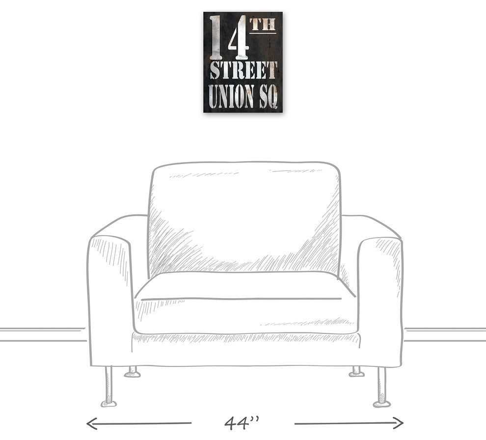 Vintage Sign 14th Street Union Square Print on Canvas