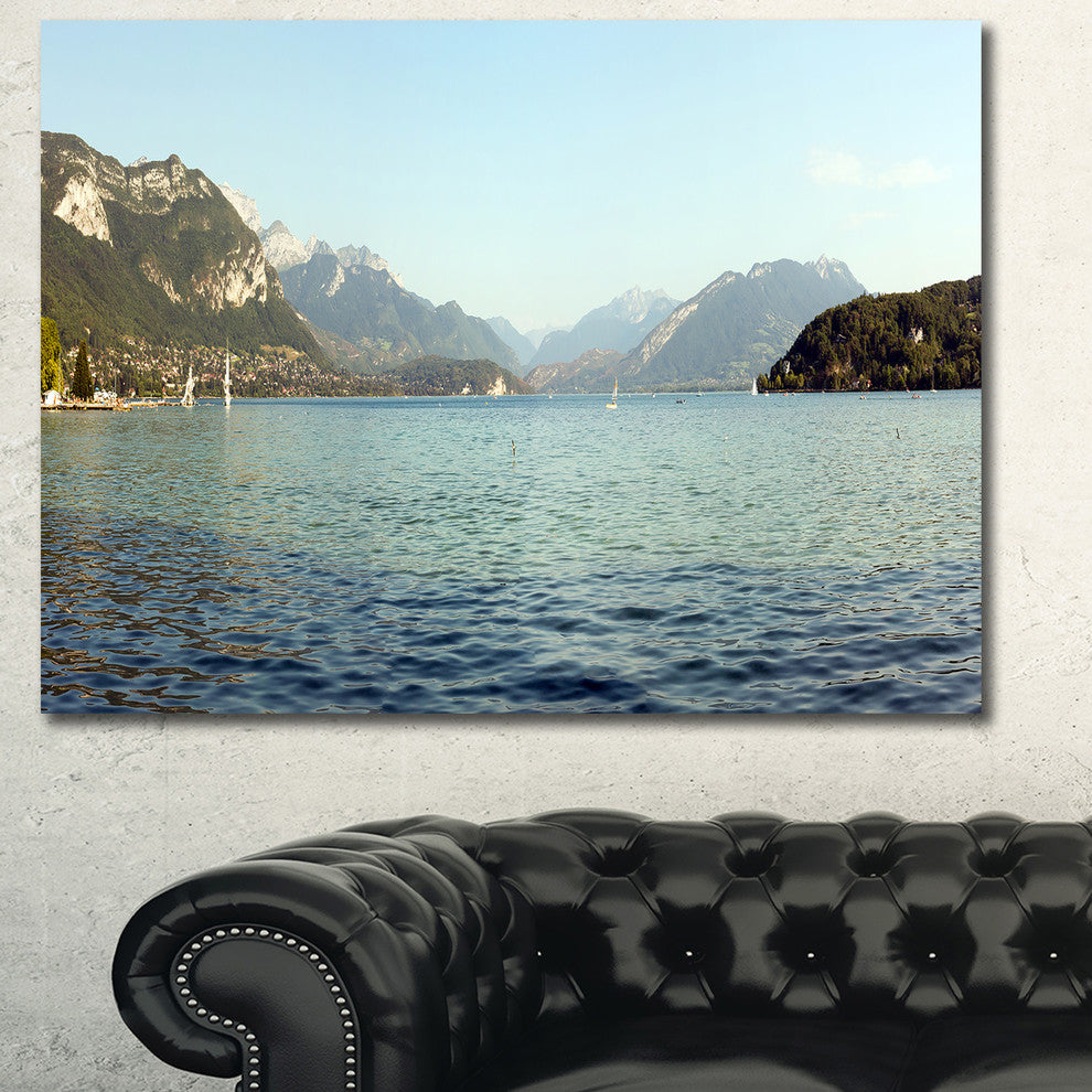 Annecy Lake France Panorama, Landscape Canvas Art Print, 60x40