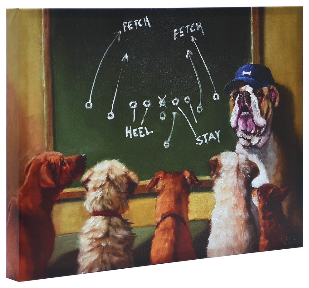 "Game Plan" Dog Wall Art, Graphic Art Print on Wrapped Canvas