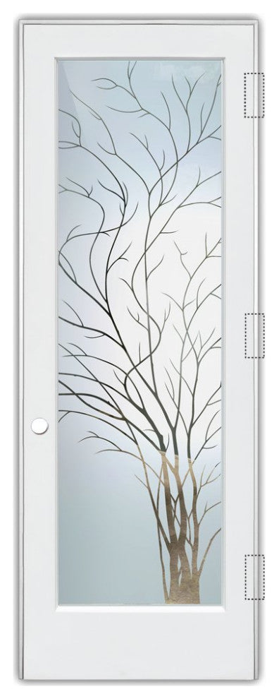 Interior Prehung Door or Interior Slab Door - Wispy Tree - Primed - 24" x...