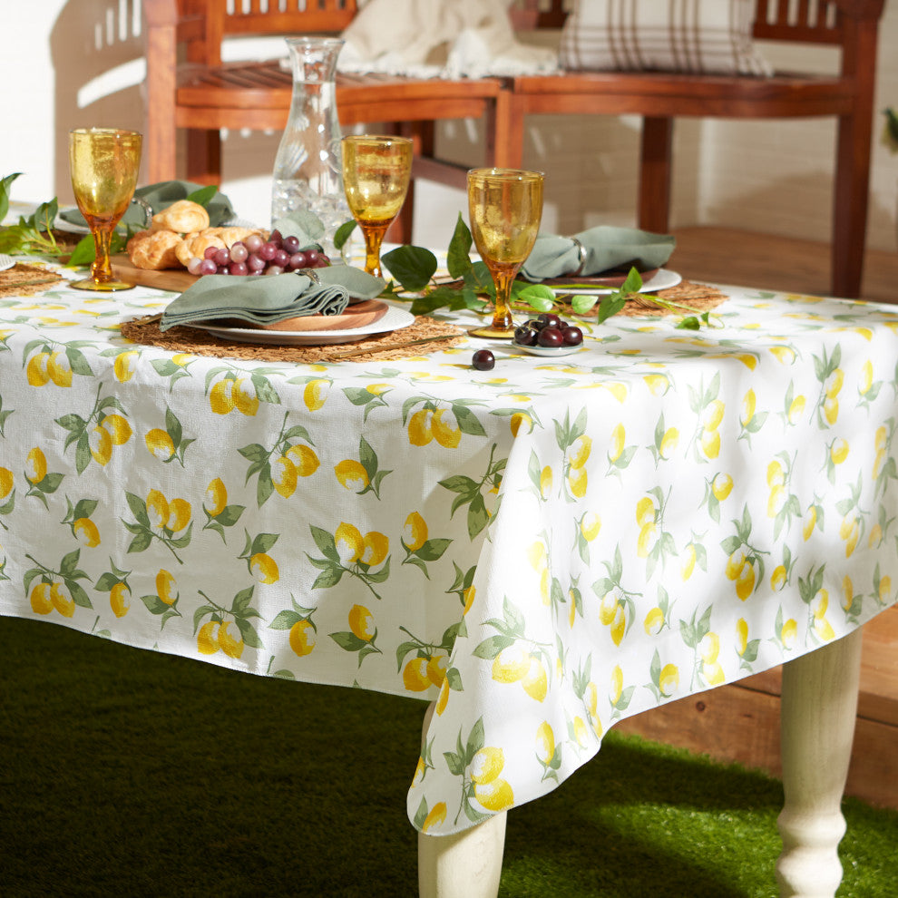 Summer Lemons Vinyl Tablecloth 70 Round
