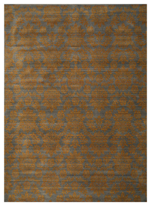 Blue Transitional Floral Himalaya Area Rug, 7'10x11'2
