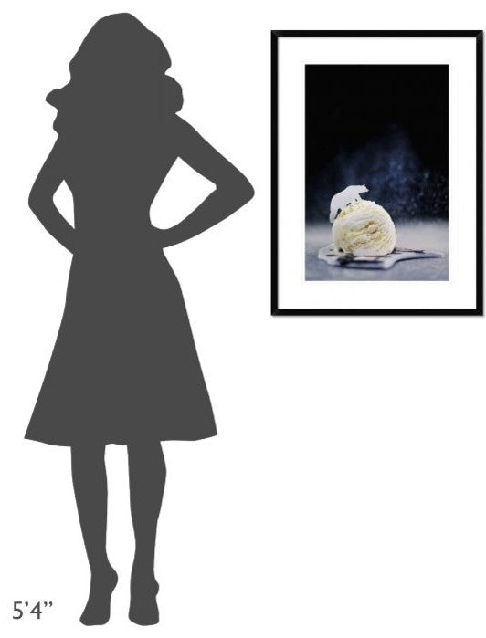 "Polar Bear (Powdered Sugar)" Framed Digital Print by Dina Belenko, 24x32"