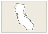 California Home State Map Neutral Print Design, 12"x18"
