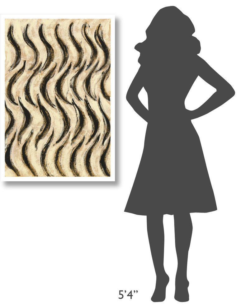 "Back and Gold Geometric II" Digital Paper Print by Shirley Novak, 26"x38"