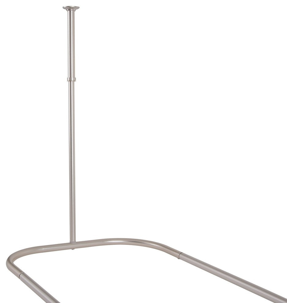 Utopia Alley Rustproof Aluminum Hoop Shower Rod With Ceiling Support for Clawfoo