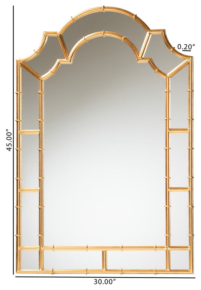 Bedivere Modern Glam and Luxe Antique Goldleaf Metal Accent Wall Mirror