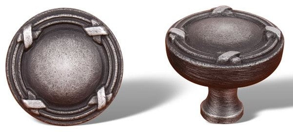 Distressed Nickel RKI Lines and Crosses Knob, RKICK755DN