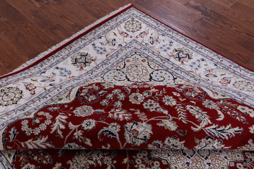 Wool & Silk Persian Nain Hand Knotted Rug 8' 0" X 10' 2" - Q14720